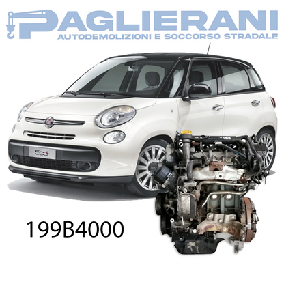 Motore 199B4000 FIAT 500L 2012-2016 Diesel Euro5 1300 [1.3] MJT 62KW 85CV 133.000 KM