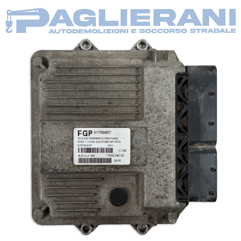 ECU Control Unit Magneti Marelli FGP FIAT Idea 2003-2005 MJD6JFM4 (51768657)