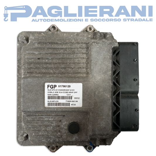 Centralina ECU Magneti Marelli FGP FIAT Doblo 2006 MJD6F3D1 (51786120)