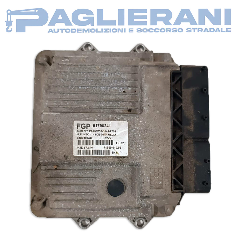 Centralina ECU Motore Magneti Marelli FPT Fiat Grande Punto MJD6F3.P7 (Cod. Rif. 51796241)