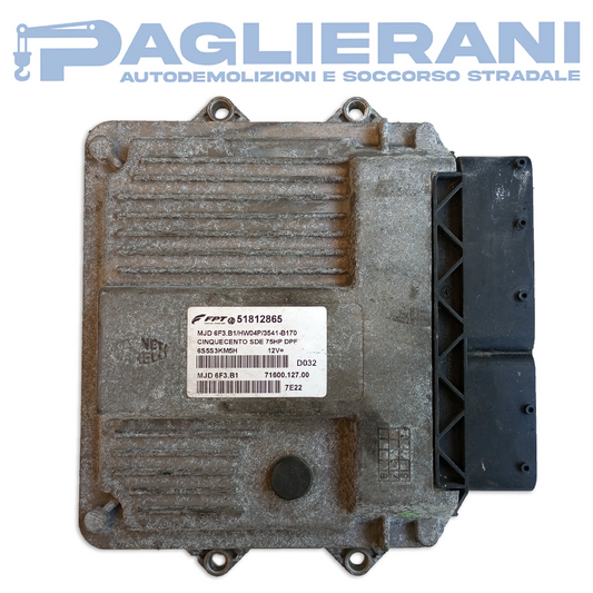 Centralina ECU Motore Magneti Marelli FGP FIAT 500 2007-2014 MJD6F3B1 D032 (51812865)
