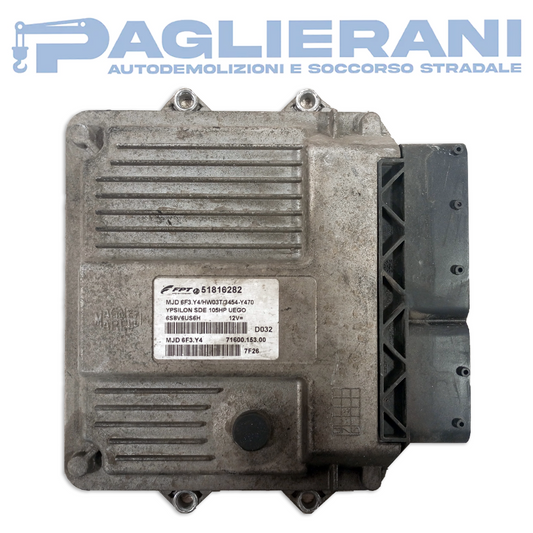 Centralina Motore ECU Magneti Marelli FPT Lancia Ypsilon 2006-2011 MJD6JF3.Y4 (51816282)