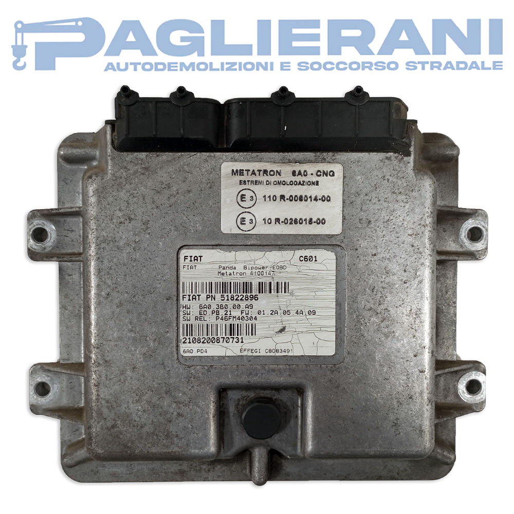 Centralina ECU Motore FIAT Panda 2003-2010 (PN 51822896)