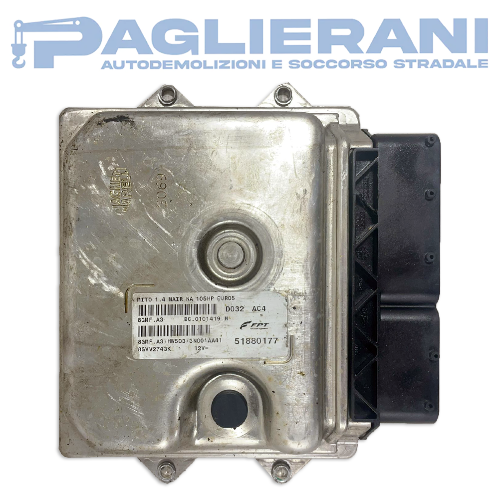 Centralina Magneti Marelli FPT ECU Motore Alfa Romeo MiTo 8GMF.A3 (Cod. Rif. 51880177)