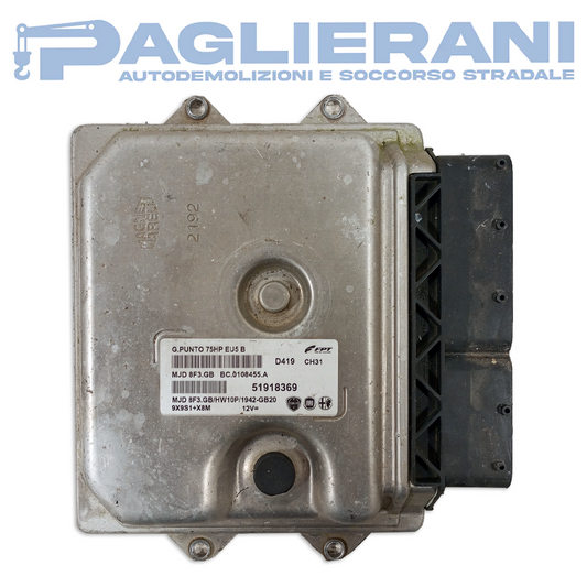 Magneti Marelli FPT ECU Engine Control Unit FIAT Grande Punto 199 2009-2011 D419 CH31 (51918369)
