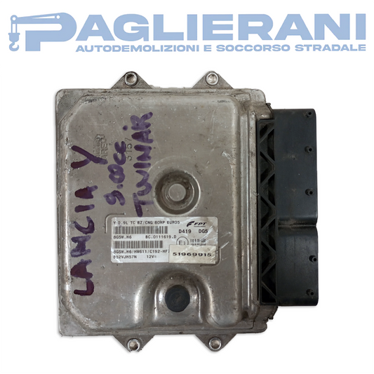 ECU Engine Control Unit Magneti Marelli FPT Lancia Ypsilon D419 D45 8GSW.H6 (51969915)