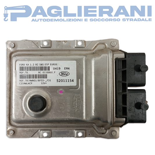 Centralina Motore ECU Magneti Marelli FORD KA 2014-2015 9GFTK D419 EM4 (52011154)