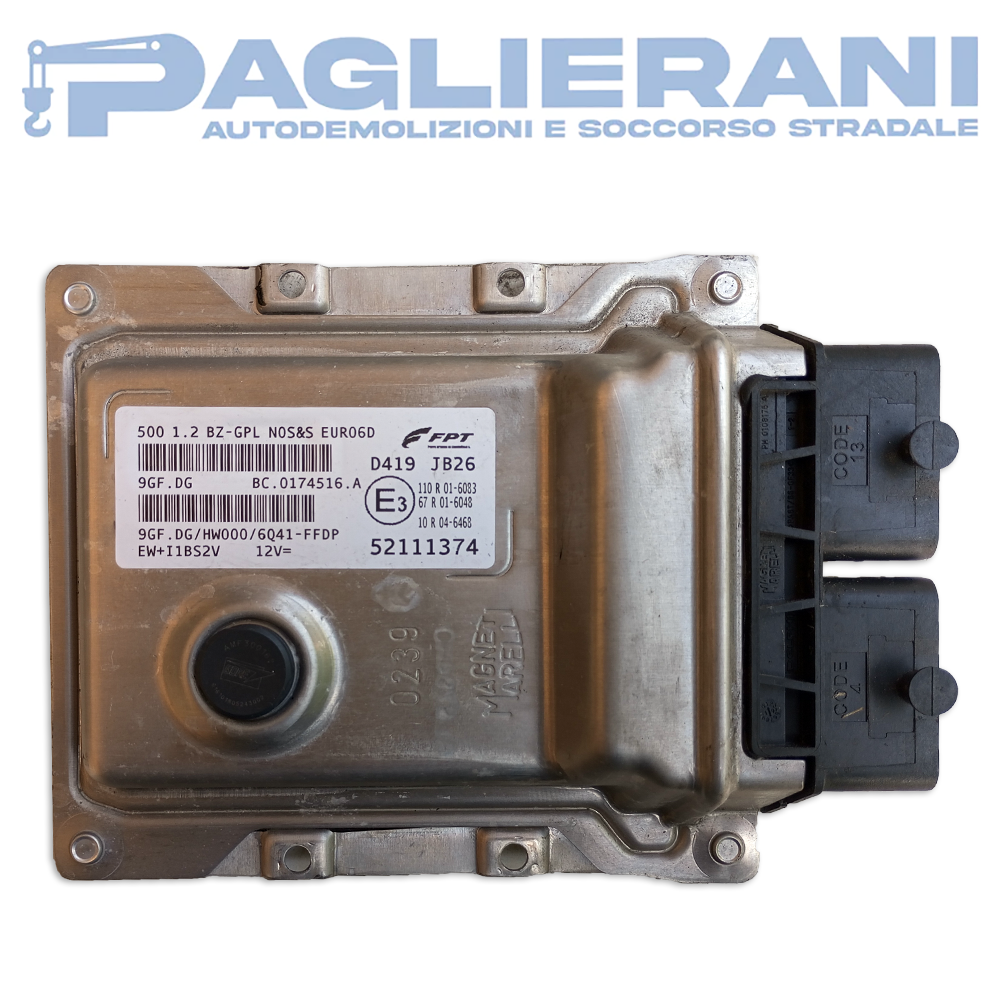 Magneti Marelli FPT ECU Engine Control Unit FIAT 500 2020 9GFDG JB26 D419 (52111374)