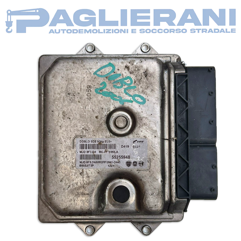 ECU Control Unit Magneti Marelli FPT FIAT Doblo 2006 MJD8F3D4 D419 EC27 (55255948)
