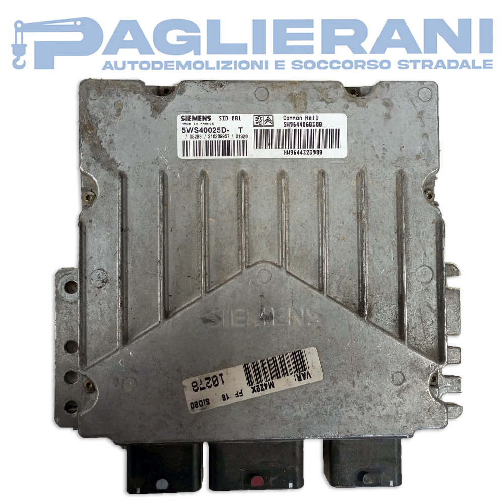 Siemens ECU Engine Control Unit Citroen Berlingo/Peugeot Partner 2000-2008 SID801 SW9644868380 (5WS40025D-T)