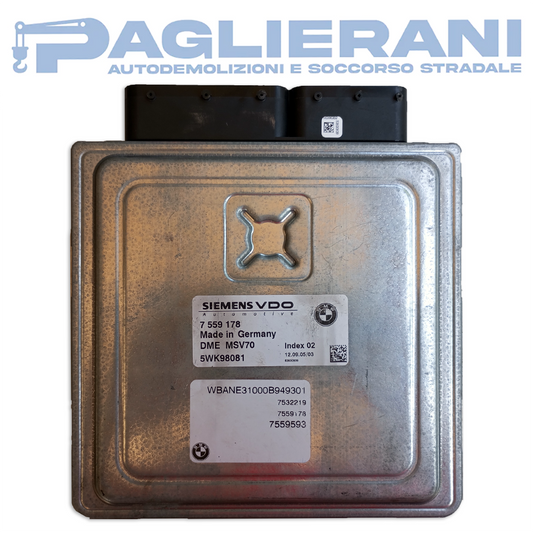 SiemensVDO ECU Engine Control Unit BMW 325 E90 2005-2013 7559178 DME MSV70 (5WK98081)