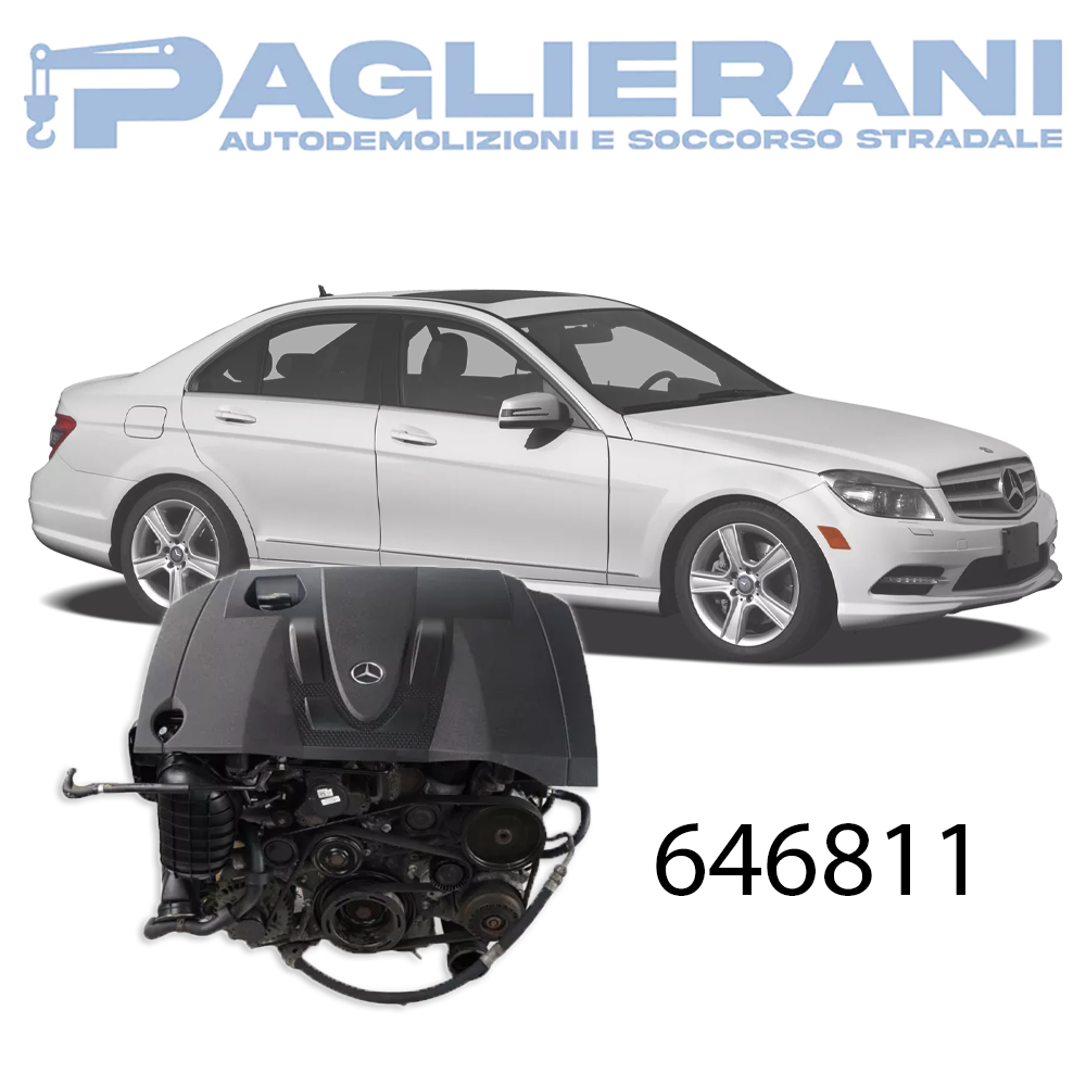 Engine 646811 Mercedes-Benz C-Class 2011 2.2 CDI 170,000 Km