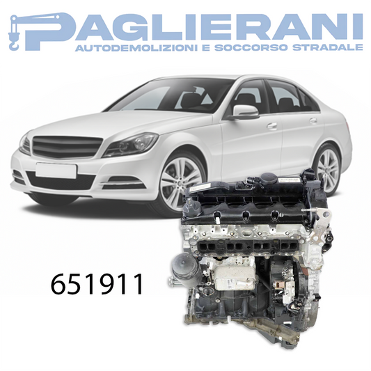 Motore 651911 Mercedes-Benz C W204 2007-2015 Benzina 2100 [2.1] Biturbo 125KW 170CV 193.000 KM