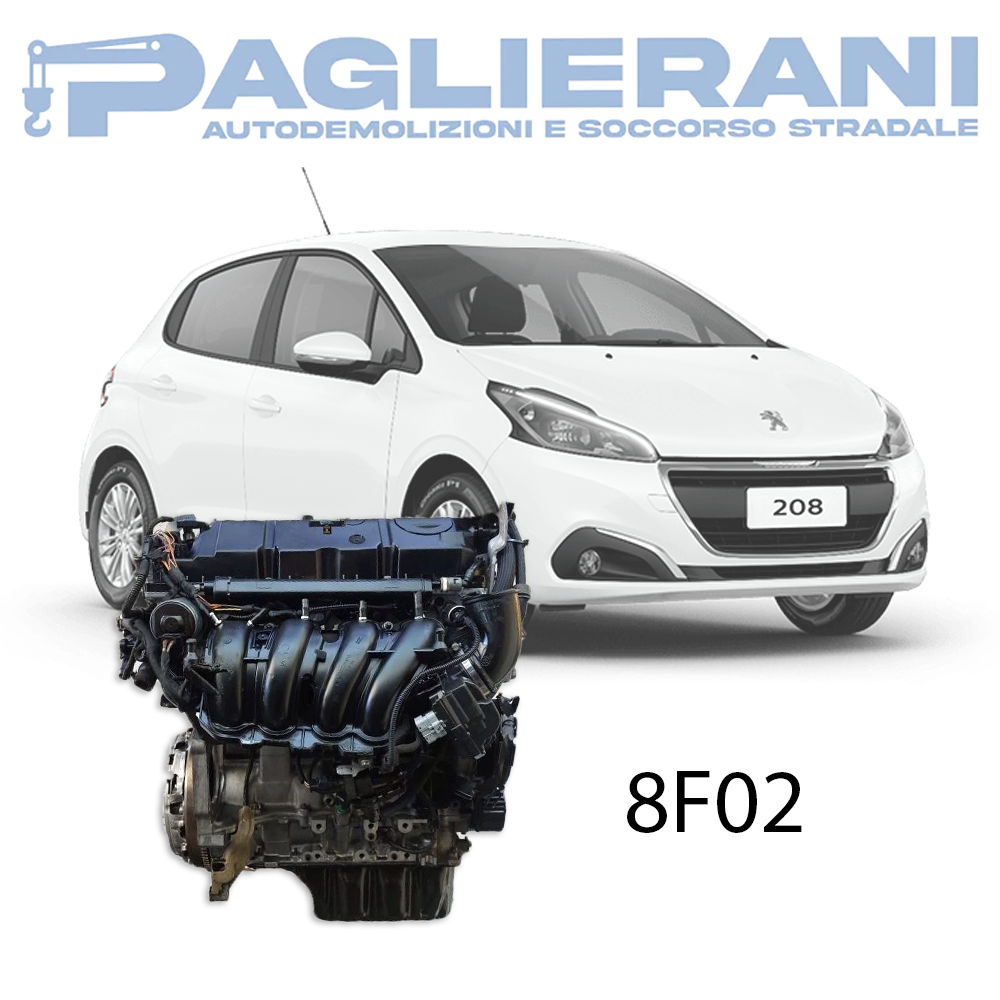 Motore 8F02 Peugeot 208 2012-2015 1400 [1.4] Benzina 70KW 95CV 80.000 KM
