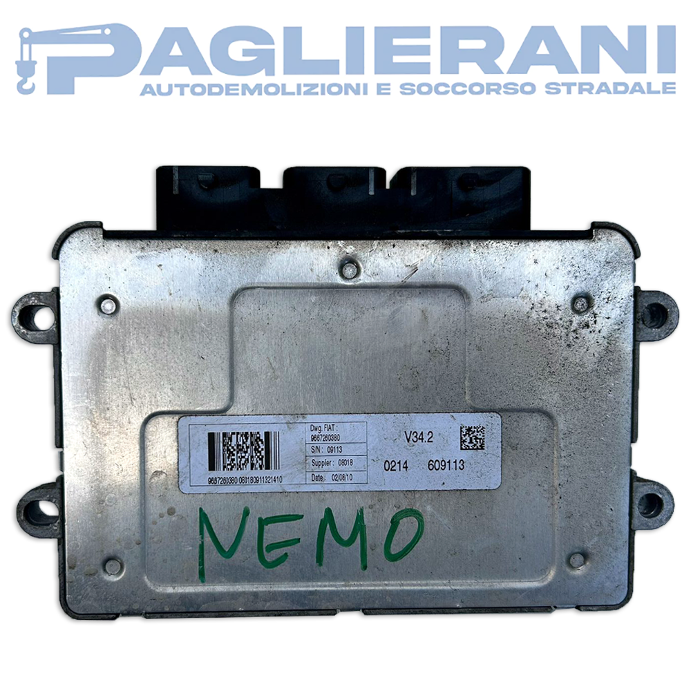 Valeo Engine ECU Control Unit FIAT Fiorino Qubo Nemo 2009 609113 V34.2 0214 (9667260380)
