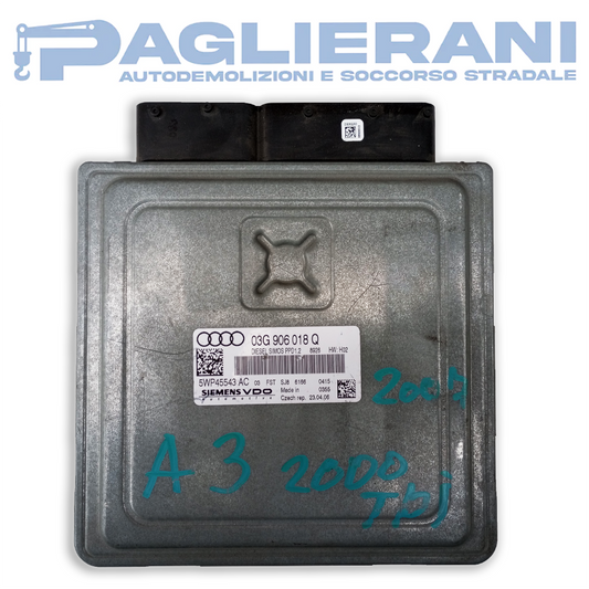 Centralina Siemens ECU Motore Audi A3 2007> 03G906018Q (Codice Rif. 5WP45543 AC)