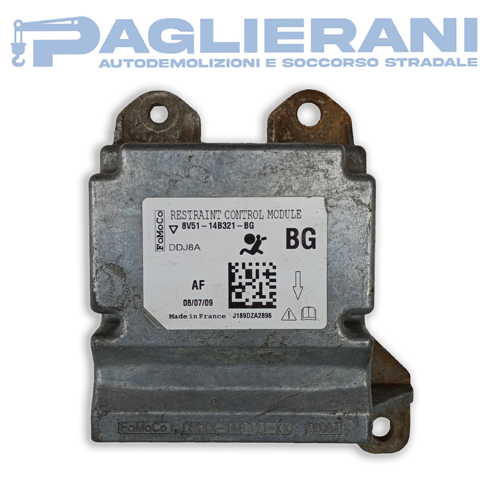 Airbag control unit BG Ford Fiesta 2012 (Ref. Code 8V5114B321 DDJA AF)