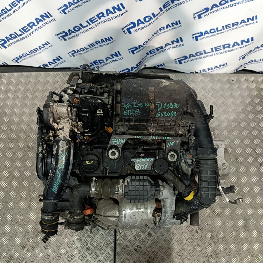 Motore BH02 Peugeot 208 2014-2018 Diesel 1600 [1.6] Euro6 73KW 100CV 138.000 KM