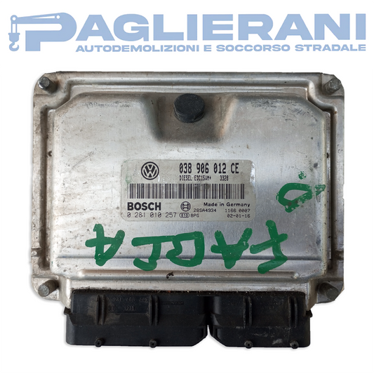 Centralina BOSCH ECU Motore Skoda Fabia 038906012CE (Codice Rif. 0281010257)