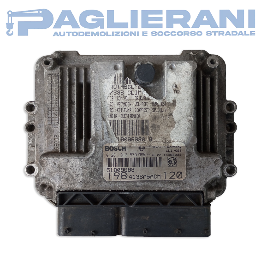 Centralina BOSCH ECU Motore FIAT 51809688 (Codice Rif. 0281013579)