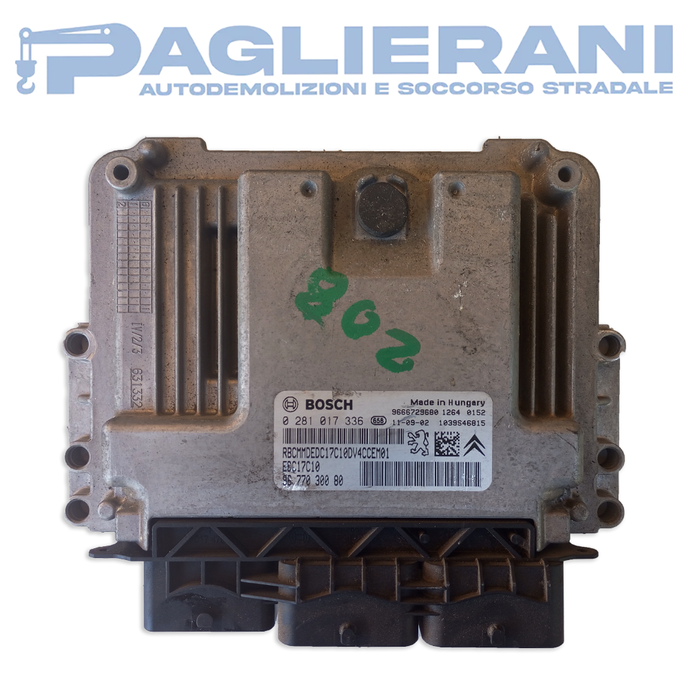 Centralina ECU Motore BOSCH Peugeot 208 2007-2011 EDC17C10 9677030080 (0281017336)