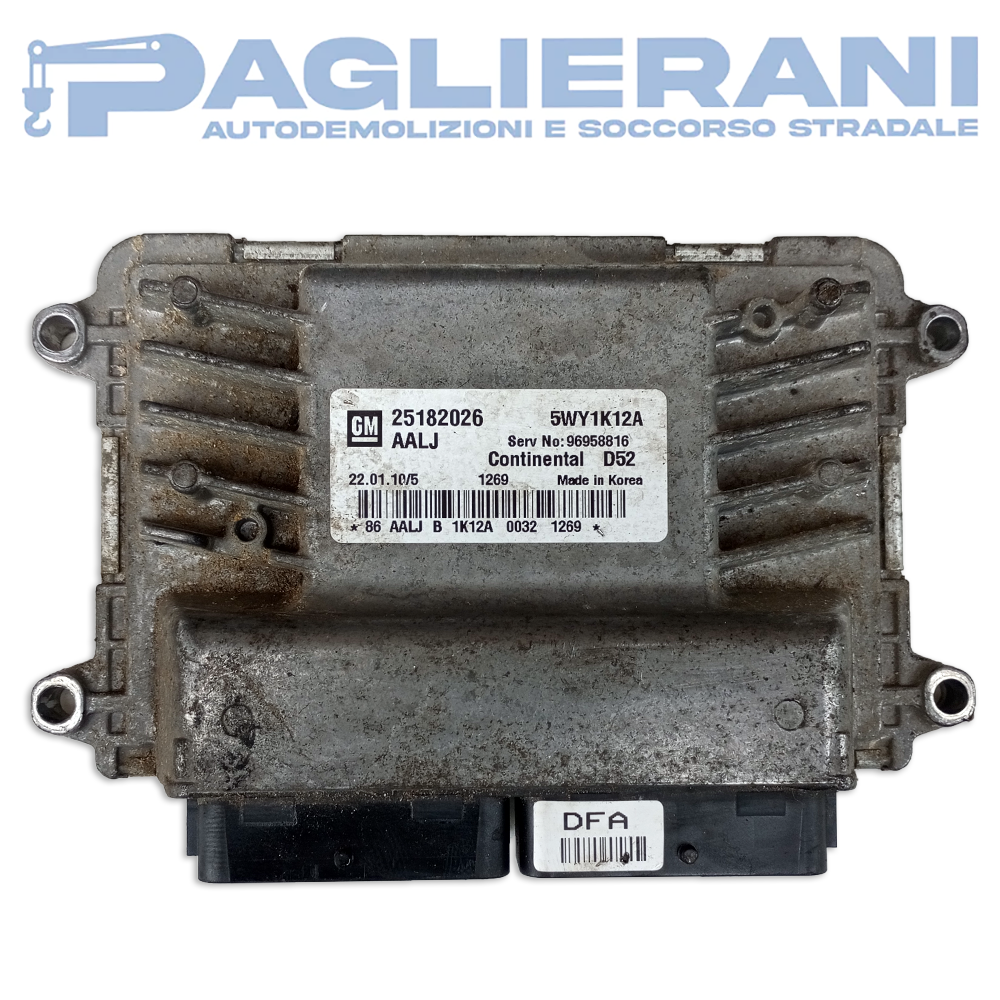 Continental ECU Engine Control Unit Chevrolet Spark 2009-2015 AALJ D52 5WY1K12A (25182026)