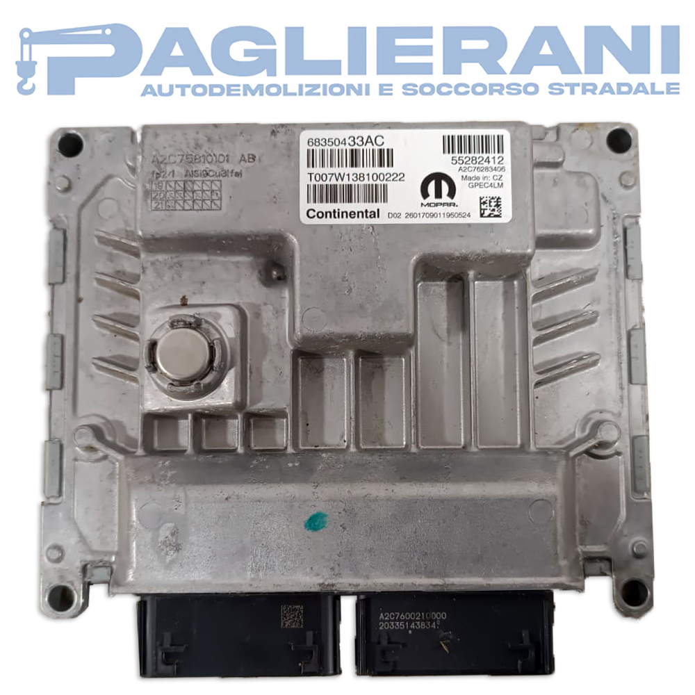 Centralina Continental ECU Motore JEEP Renegade 2018 68350433AC (Codice Rif. 55282412)