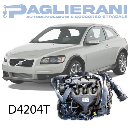 Engine D4204T Volvo S40 2009 2.0 16V Diesel 200,000 KM