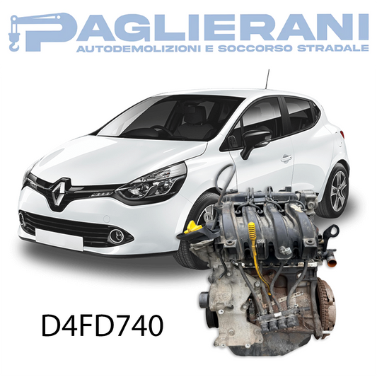 Motore D4FD740 Renault Clio IV 2012-2021 Benzina 1200 [1.2] 16V 55KW 75CV 250.000 KM