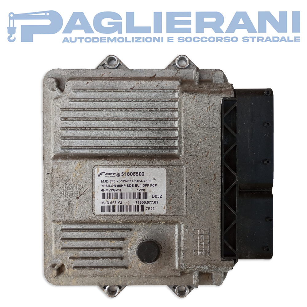 Magneti Marelli FPT Lancia Y Engine ECU Control Unit MJD6F3Y3 (51806500)