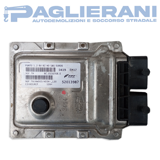 Centralina ECU Motore Magneti Marelli FPT FIAT Punto 199 (Codice Rif. 52013987 D419 EM17)