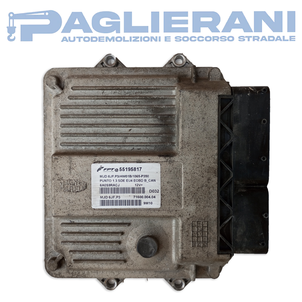 Magneti Marelli ECU Engine Control Unit FIAT Punto 188 FPT MJD 6JF.P3 (Ref. Code 55195817)