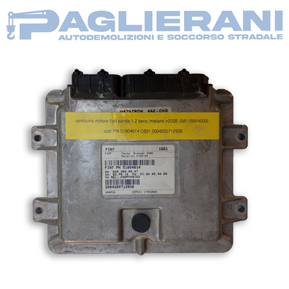 ECU Engine Control Unit Gas Injection FIAT Panda Bipower E08D Metatron 4100134 (PN 51804614)