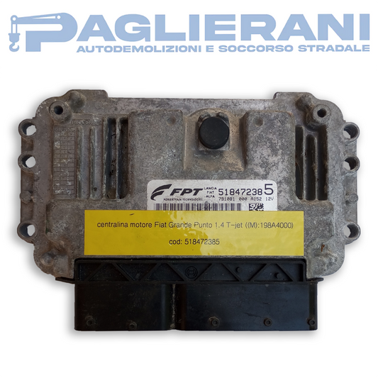 Centralina ECU Motore Fiat Grande Punto 1.4 T-Jet (Codice Rif. 518472385)