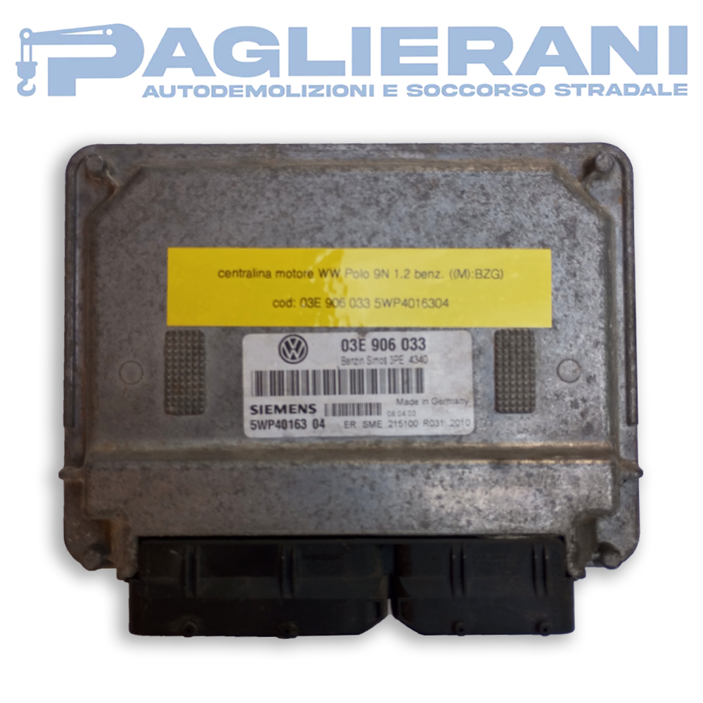 Centralina ECU Motore Volkswagen Polo 9N 1.2 Benzina 03E906033 2001-2007 (5WP40163 04)