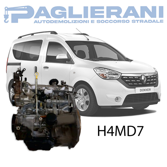 Motore H4MD7 Dacia Dokker 2017 1600 [1.6] Benzina/GPL 84KW 115CV 150.000 KM