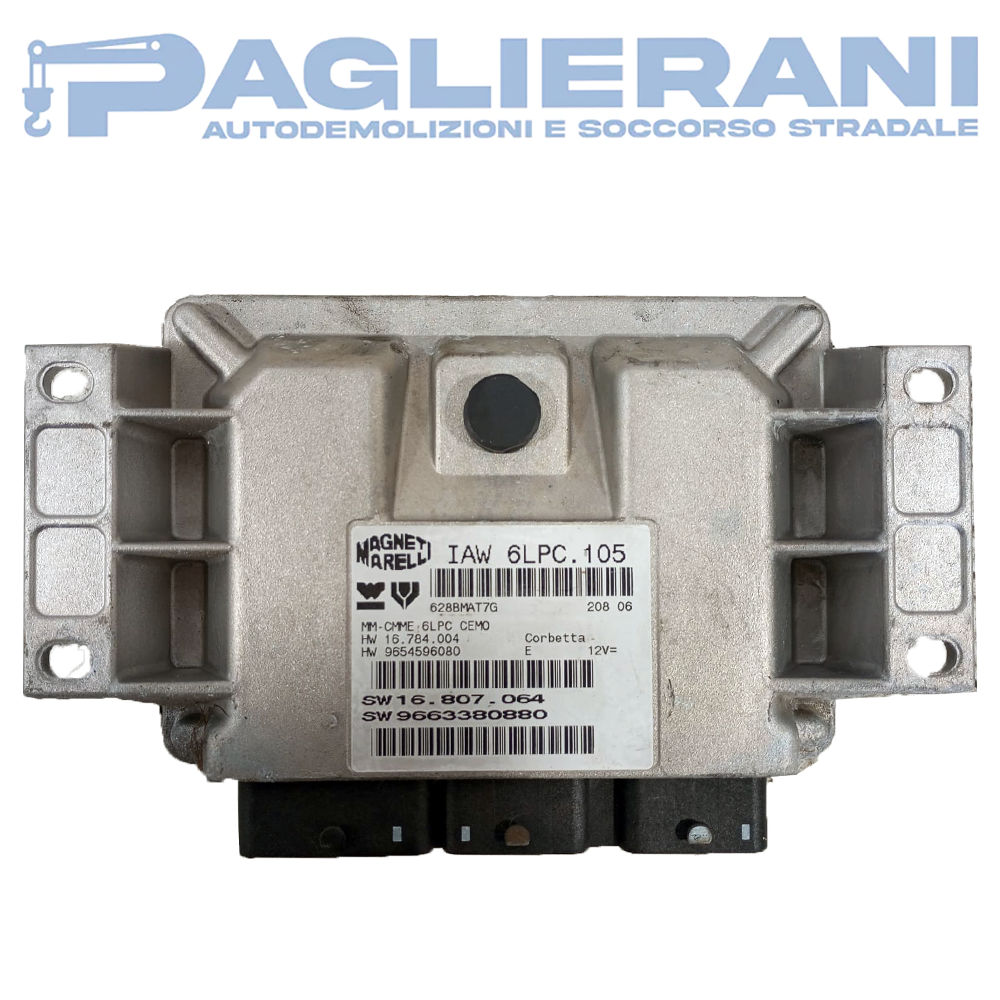 ECU Engine Control Unit Magneti Marelli Peugeot 207 2006-2013 IAW6LPC.105 (SW9663380880)