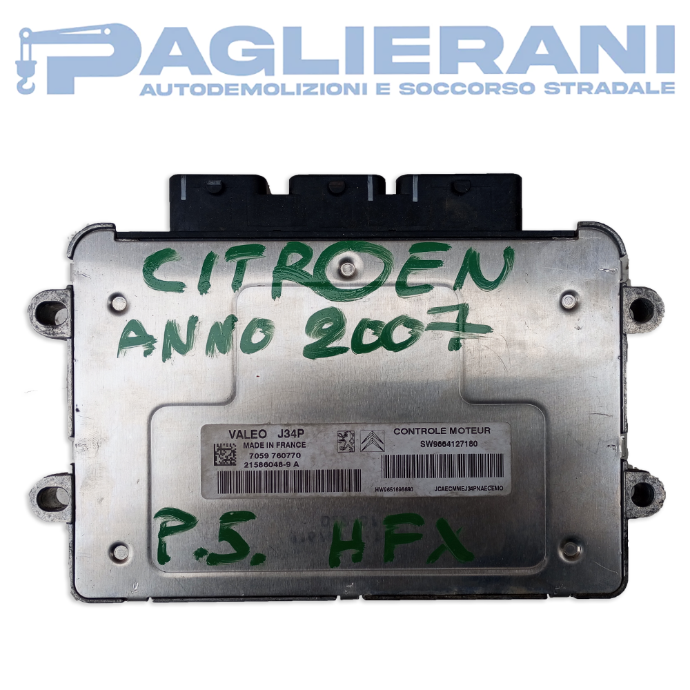 Centralina Valeo ECU Motore J34P Peugeot Citroen (Codice Rif. SW9664127180)