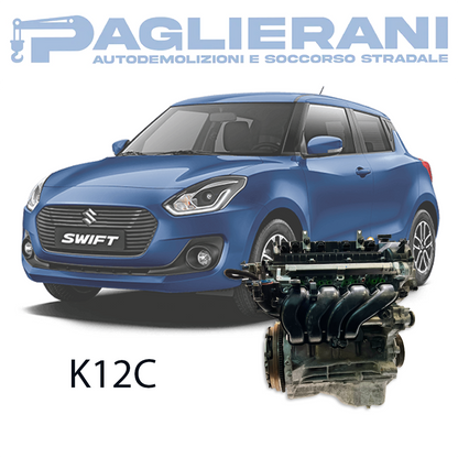 Motore K12C Suzuki Swift 2017-2024 1200 [1.2] Benzina/GPL Euro6C Dualjet 66KW 90CV 128.000 KM