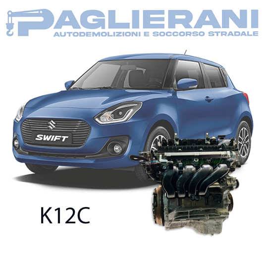Motore K12C Suzuki Swift 2017-2024 1200 [1.2] Benzina/GPL Euro6C Dualjet 66KW 90CV 128.000 KM