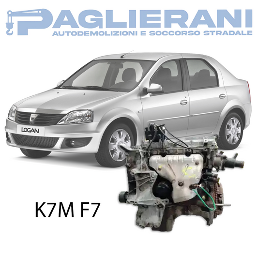Motore K7M F7 Dacia Logan 2004-2012 1600 [1.6] Benzina/GPL 64KW 85CV 250.000 KM