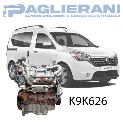 Motore K9K626 Dacia Dokker 2012-2021 1500 [1.5] Euro6 Diesel 66KW 90CV 70.000 KM