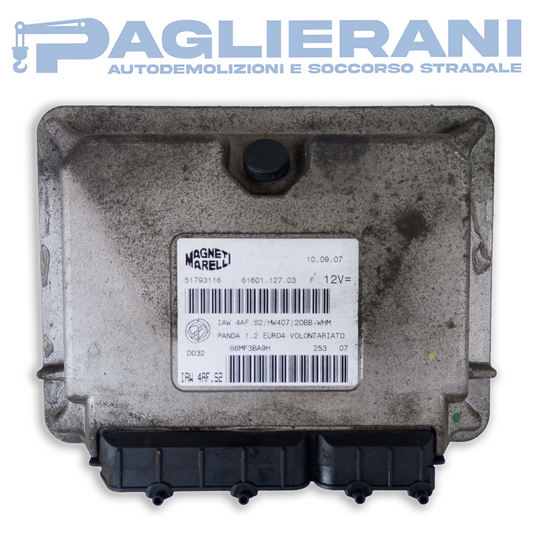 Centralina Magneti Marelli ECU FIAT Panda 1.2 D032 IAW4AF.S2 (Codice Rif. 51793116)