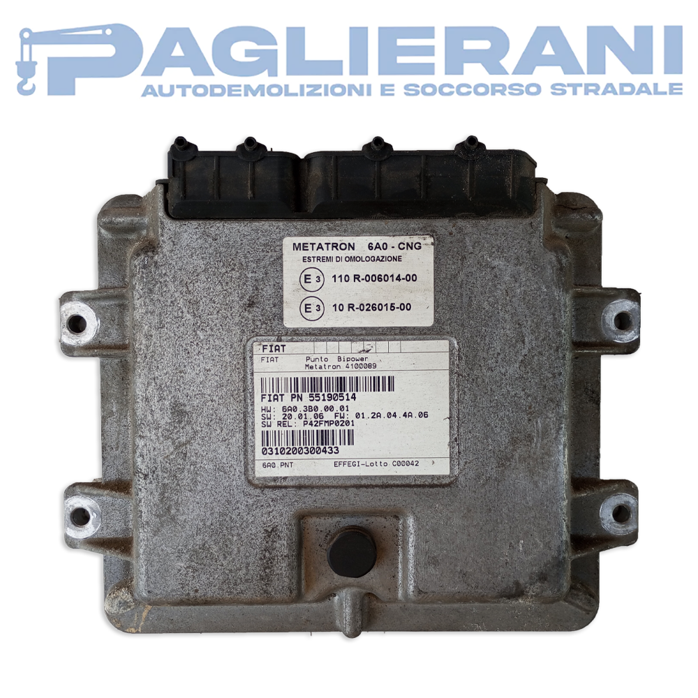 ECU Engine Control Unit FIAT Punto BiPower (PN 55190514)