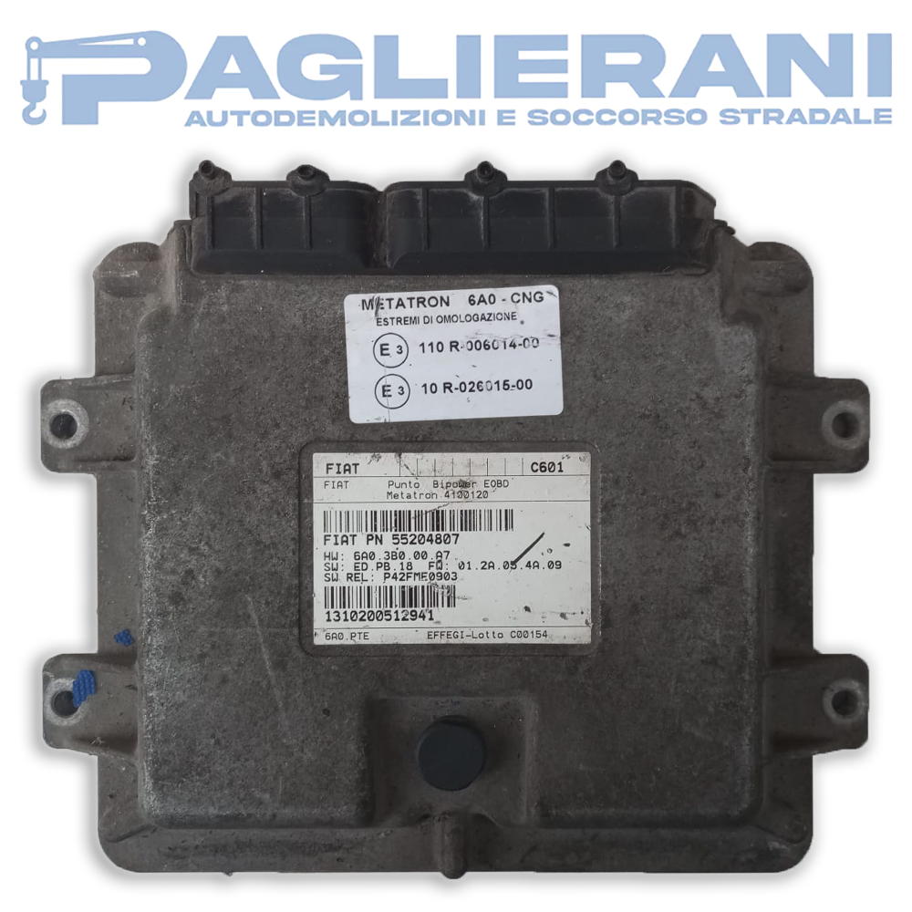 FIAT Punto 2004 Engine ECU Control Unit 1310200512941 (Ref. Code PN 55204807)