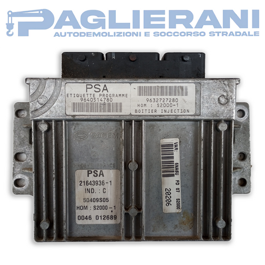 Centralina PSA SAGEM ECU Motore (Codice Rif. 9640514780)