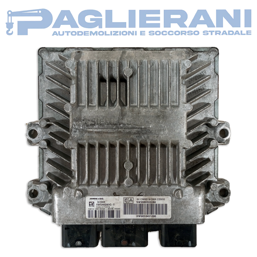 Centralina ECU Motore SiemensVDO Peugeot SID806 5WS40285C-T (SW9660300280)