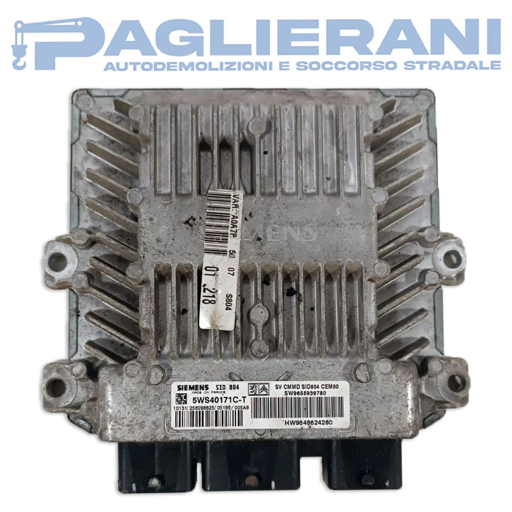 Centralina ECU Motore Siemens Peugeot 1007 SID884 SW9655939780 (Codice Rif. 5WS40171C-T)