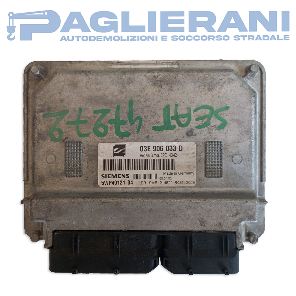 Centralina Siemens ECU Motore Seat 03E906033 D (5WP40121 04)