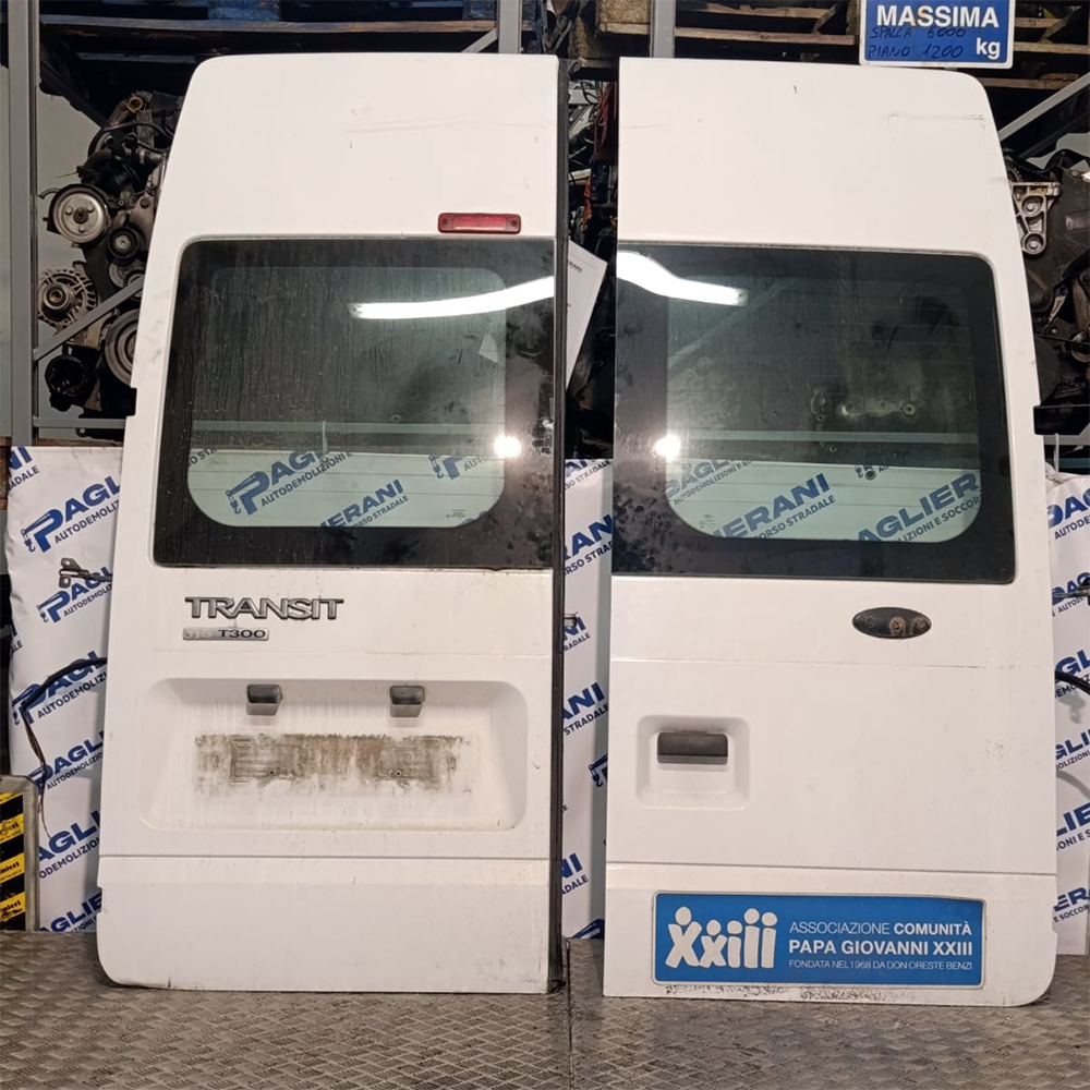 Coppia Portiera Sportello Posteriore Completo Originale Ford Transit Mk6 2000-2006 Bianco
